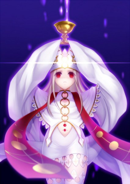 Anime picture 1000x1412 with fate (series) fate/stay night studio deen type-moon illyasviel von einzbern arkray single long hair tall image looking at viewer red eyes white hair girl dress