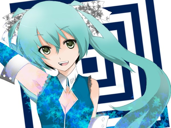 Anime picture 1024x768 with vocaloid hatsune miku close-up girl tagme
