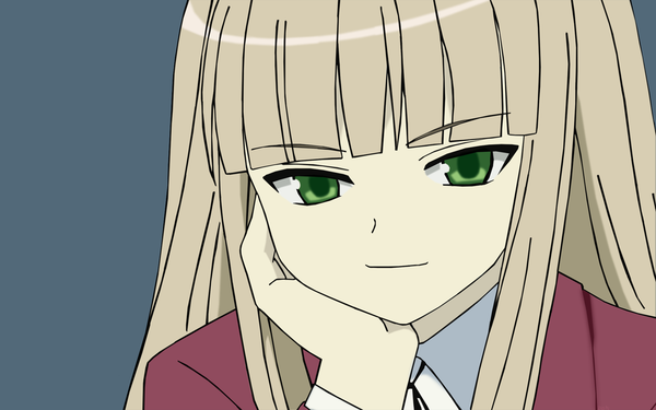 Anime picture 1920x1200 with mahou sensei negima! evangeline a k mcdowell single long hair looking at viewer highres blonde hair wide image green eyes face vector girl serafuku