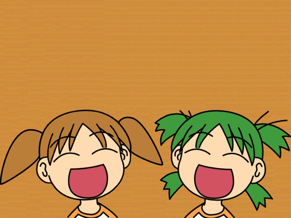 Anime picture 1400x1050 with azumanga daioh yotsubato j.c. staff koiwai yotsuba mihama chiyo chibi girl