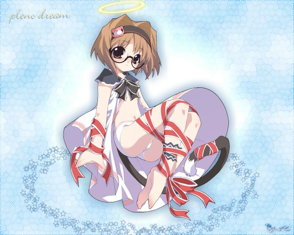 Anime picture 1280x1024 with light erotic animal ears cat girl girl underwear panties