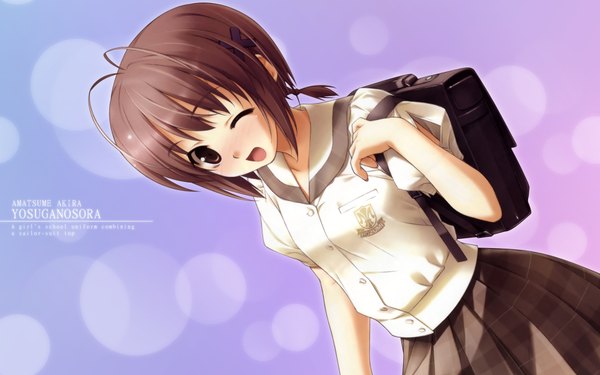 Anime picture 1920x1200 with yosuga no sora amatsume akira hashimoto takashi highres wide image serafuku sailor suit