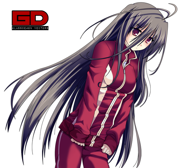 Anime picture 3000x2732 with g senjou no maou usami haru glassydmn (artist) single long hair highres black hair red eyes girl uniform gym uniform