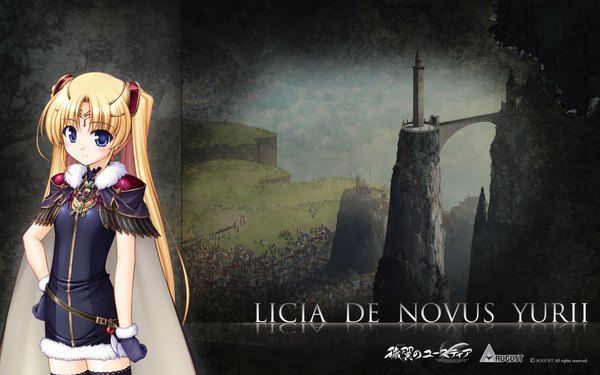 Anime picture 1920x1200 with aiyoku no eustia licia de novus yurii highres blue eyes blonde hair wide image