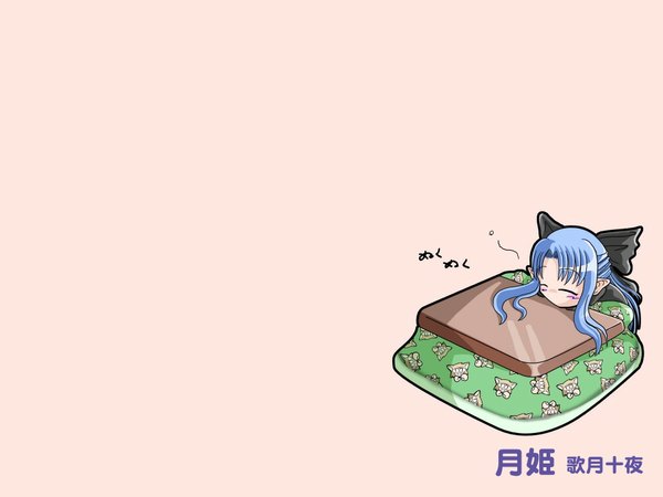 Anime picture 1024x768 with shingetsutan tsukihime type-moon len (tsukihime) kotatsu tagme