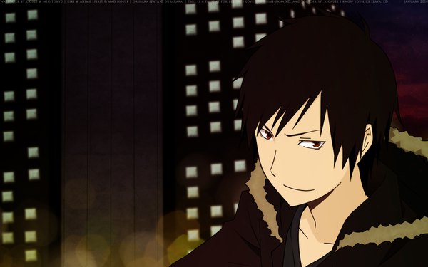 Anime picture 1920x1200 with durarara!! brains base (studio) orihara izaya highres wide image close-up boy