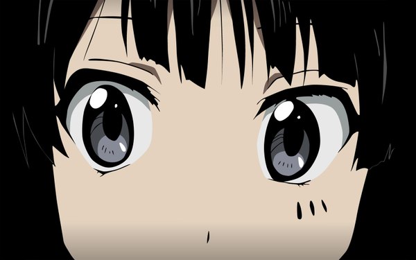 Anime picture 1680x1050 with k-on! kyoto animation akiyama mio single black hair wide image close-up face girl
