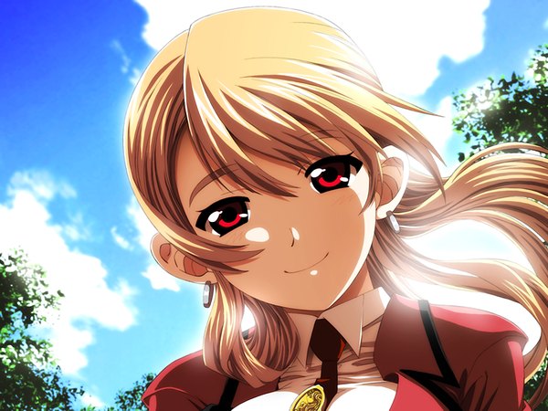 Anime picture 1200x900 with edelweiss ibuki mei blonde hair red eyes game cg girl