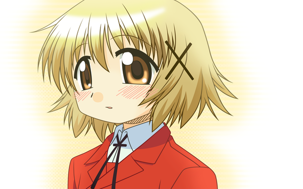 Anime picture 1920x1200 with hidamari sketch shaft (studio) yuno highres wide image x hair ornament