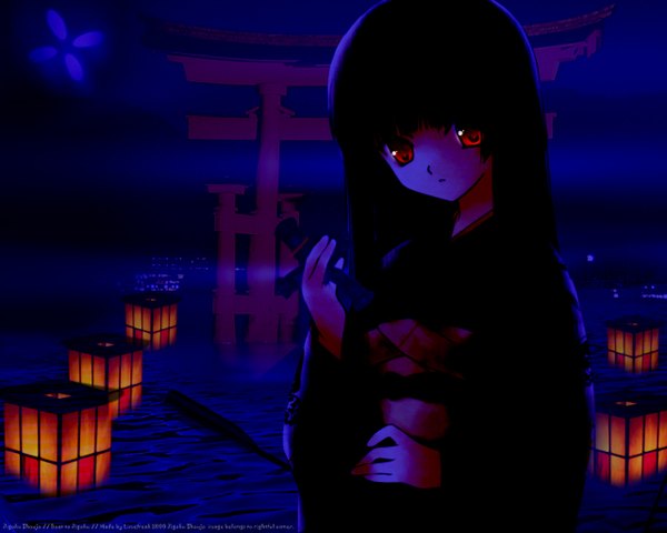 Anime picture 1280x1024 with hell girl studio deen enma ai multicolored tagme