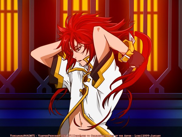 Anime picture 2048x1536 with tales of (series) tales of the abyss luke fon fabre highres red hair tagme