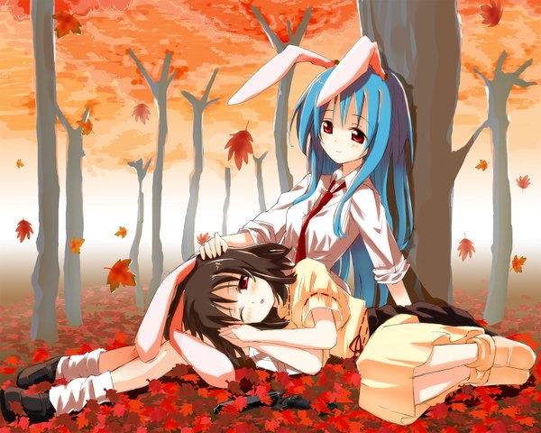 Anime picture 1600x1280 with touhou reisen udongein inaba inaba tewi gotyou bunny ears bunny girl girl