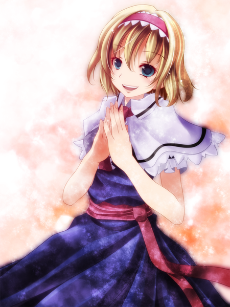 Anime picture 1200x1600 with touhou alice margatroid s-syogo single tall image short hair blue eyes blonde hair girl dress hairband