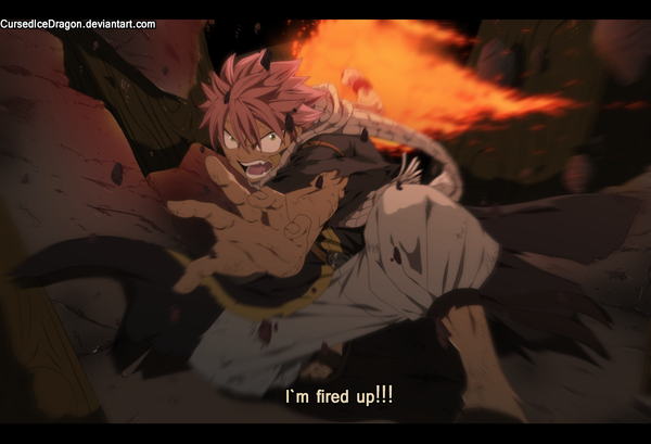 Anime picture 1400x956 with fairy tail natsu dragneel cursedicedragon single short hair open mouth green eyes pink hair inscription coloring torn clothes magic angry screaming boy scarf fire wristlet debris