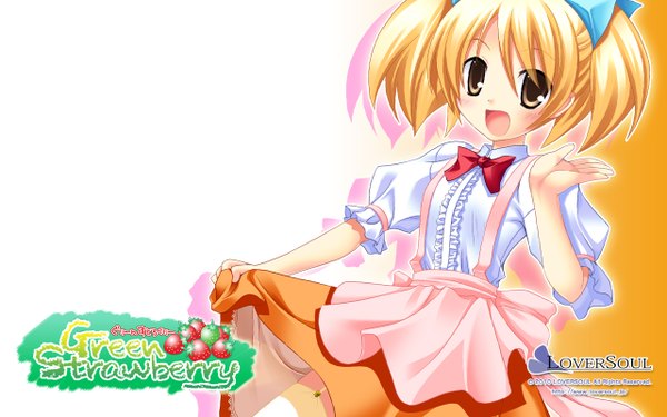 Anime picture 1280x800 with green strawberry blonde hair brown hair wide image loli girl