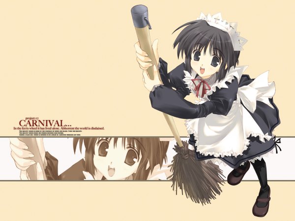 Anime picture 1280x960 with mitsumi misato maid broom tagme