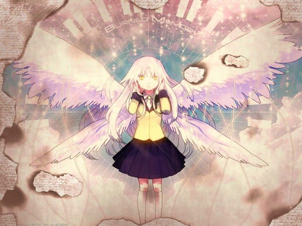 Anime picture 1024x768 with angel beats! key (studio) tachibana kanade na-ga wings