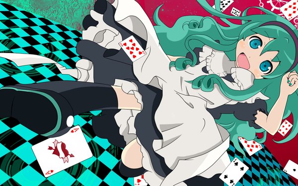 Anime picture 1920x1200 with vocaloid hatsune miku highres wide image maid girl