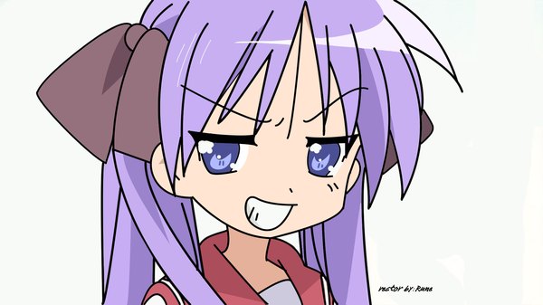 Anime picture 1820x1024 with lucky star kyoto animation hiiragi kagami highres wide image white background girl