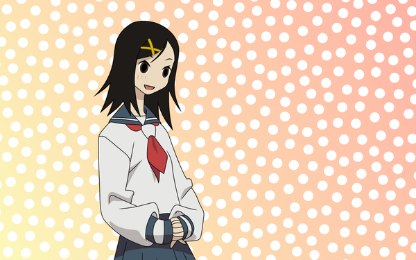 Anime picture 1600x1000 with sayonara zetsubou sensei shaft (studio) fuura kafuka long hair wide image