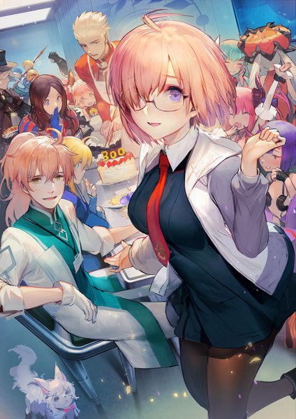 Anime picture 1000x1415 with fate (series) fate/grand order fate/stay night fate/extra fate/extra ccc artoria pendragon (all) saber tagme (character) mash kyrielight tamamo (fate) (all) gilgamesh (fate) shuten douji (fate) archer (fate) elizabeth bathory (fate) (all) fou (fate) elizabeth bathory (fate) marie antoinette (fate/grand order) cu chulainn (fate) kiyohime (fate) tamamo cat (fate)