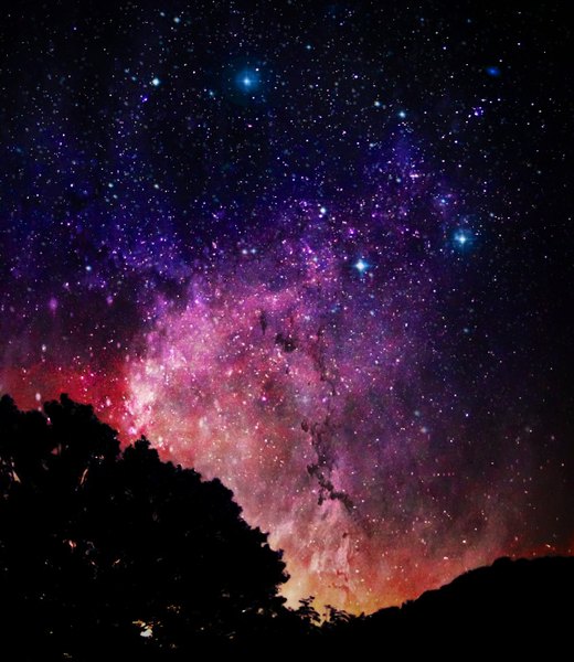 Anime picture 1199x1382 with original usamochi. tall image sky night from below no people scenic star (stars)