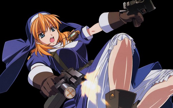 Anime picture 1920x1200 with chrono crusade gonzo rosette christopher highres wide image nun gun