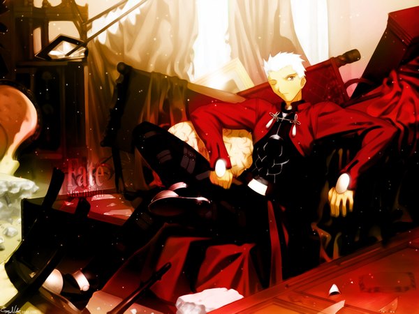Anime picture 1600x1200 with fate (series) fate/stay night studio deen type-moon archer (fate) boy