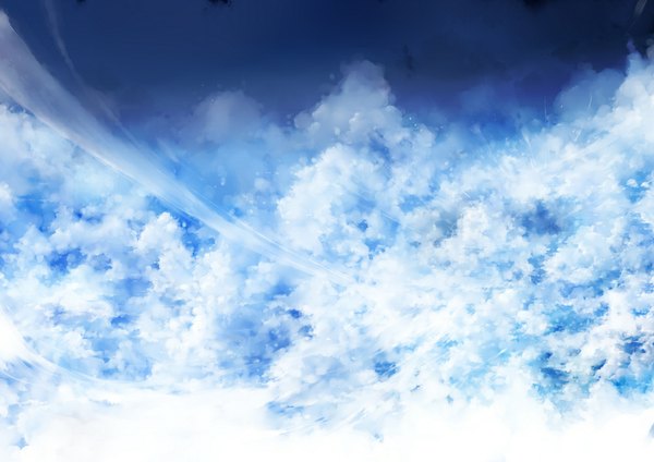 Anime picture 1000x708 with zaphylla sky cloud (clouds) no people landscape