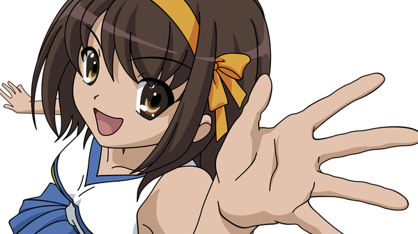 Anime picture 3200x1792 with suzumiya haruhi no yuutsu kyoto animation suzumiya haruhi highres wide image transparent background vector cheerleader girl