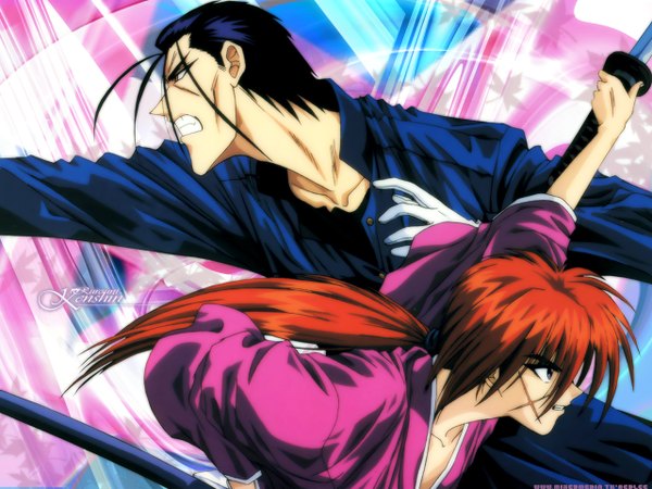 Anime picture 1280x960 with rurouni kenshin himura kenshin saitou hajime (rurouni kenshin) sword tagme