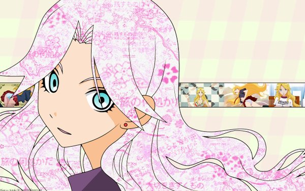 Anime picture 1280x800 with sayonara zetsubou sensei shaft (studio) kimura kaere blue eyes blonde hair wide image