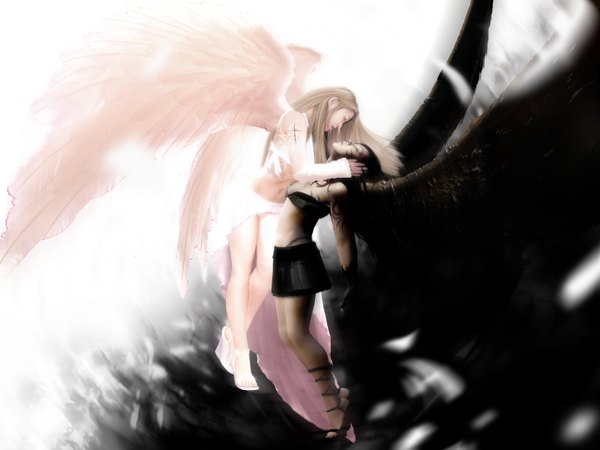 Anime picture 1600x1200 with angel wings tagme
