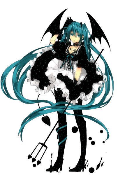 Anime picture 1650x2400 with vocaloid hatsune miku naruto maki single tall image looking at viewer twintails very long hair aqua eyes aqua hair transparent background girl dress