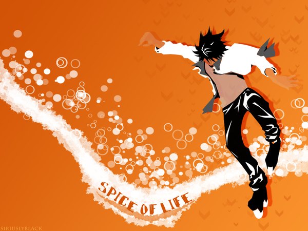Anime picture 1600x1200 with air gear toei animation minami itsuki black hair orange background