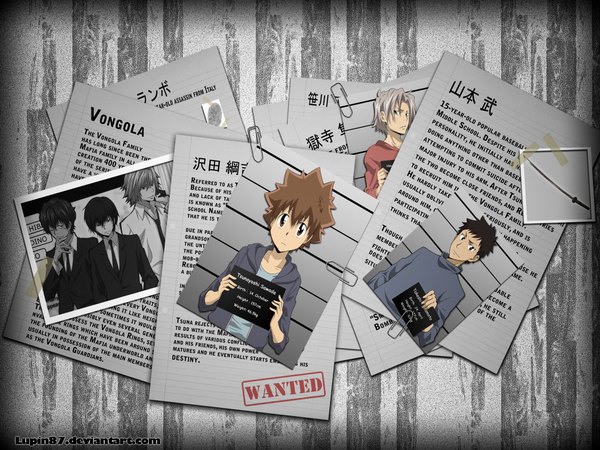 Anime picture 2048x1536 with katekyou hitman reborn sawada tsunayoshi hibari kyouya gokudera hayato yamamoto takeshi dino cavallone lambo highres