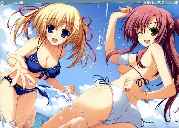 Anime picture 5815x4168 with tomose shunsaku highres light erotic swimsuit bikini white bikini