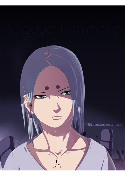 Anime picture 1000x1400 with naruto studio pierrot naruto (series) kaguya kimimaro 132jester single tall image highres short hair green eyes looking away silver hair inscription coloring boy