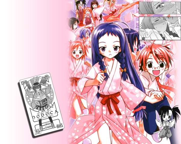 Anime picture 1280x1024 with mahou sensei negima! miyazaki nodoka sakurazaki setsuna ayase yue negi springfield