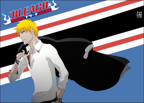Anime picture 2000x1425 with bleach studio pierrot kurosaki ichigo highres short hair blonde hair boy shirt