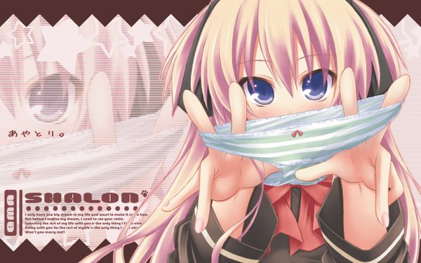 Anime picture 1280x800 with quiz magic academy shalon long hair blue eyes wide image pink hair girl underwear panties