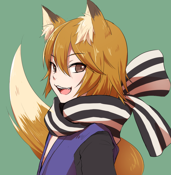 Anime picture 784x800 with fire emblem fire emblem fates nintendo nishiki (fire emblem if) pamu (artist) single tall image looking at viewer fringe short hair open mouth simple background smile hair between eyes brown eyes animal ears tail animal tail orange hair fox ears