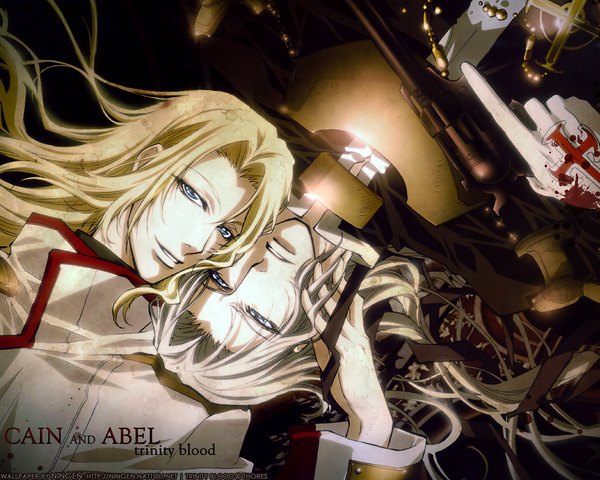 Anime picture 1500x1200 with trinity blood gonzo abel nightroad cain nightroad boy gun