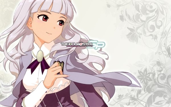 Anime picture 1920x1200 with idolmaster shijou takane long hair highres wide image white hair girl dress