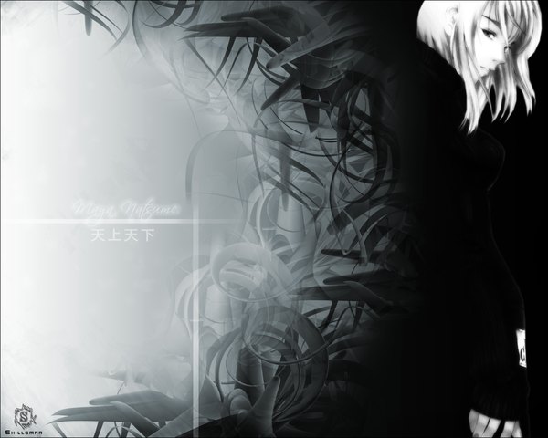 Anime picture 1280x1024 with tenjou tenge natsume maya monochrome tagme