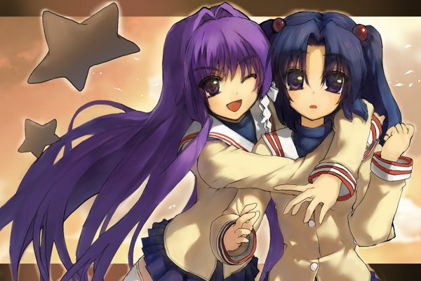 Anime picture 1500x1000 with clannad key (studio) fujibayashi kyou ichinose kotomi tagme