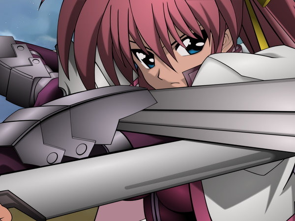 Anime picture 1600x1200 with mahou shoujo lyrical nanoha signum girl sword tagme