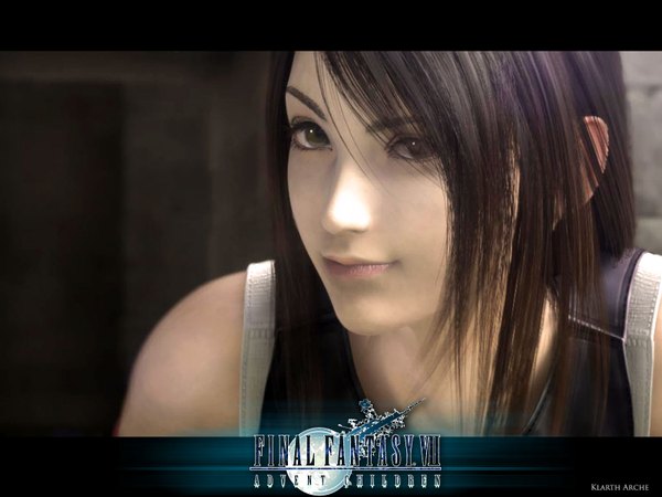 Anime picture 1600x1200 with final fantasy vii advent children final fantasy final fantasy vii square enix tifa lockhart realistic copyright name portrait 3d girl