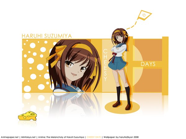 Anime picture 1600x1200 with suzumiya haruhi no yuutsu kyoto animation suzumiya haruhi white background girl
