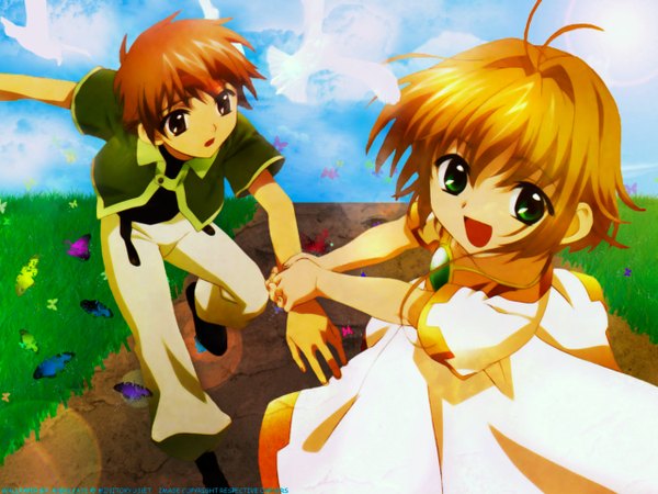 Anime picture 1280x960 with tsubasa reservoir chronicle clamp sakura hime syaoran tagme